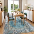 thumbnail image 2 of Wellber Soft Rugs Retro Area Rug Vintage Carpet for Living Room Bedroom Office Home Decor,4'x6',Blue, 2 of 7