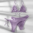 thumbnail image 3 of Women's 2 Piece Floral Print Halter Neck Tie Bikini Set Triangle String Thong Swimsuit Summer Bathing Suits for Women, 3 of 7