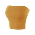 thumbnail image 2 of A2Y Women's Basic Sexy Cute Tube Strapless Cotton Tank Top Vintage Mustard M, 2 of 4