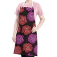 thumbnail image 5 of Pioneer Flower Floral Print Pattern Apron-Garden Aprons for Women with Pockets-Cotton Linen Waterproof Kitchen Cooking Gardening Aprons Adjustable for Kitchen,Cooking,BBQ and Salon 33x27 Inch, 5 of 7