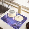 thumbnail image 6 of Ryvnso Butterfly Palm Tree Night Dish Drying Mat for Kitchen Countertop 16x18 Small Dish Pad Drainer Rack Dish Sink Mats, 6 of 7