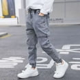thumbnail image 2 of Gubotare Boys Jeans Long Boy's Skinny Fit Jeans Elastic Wasit Straight Leg Denim Pants Stretch Casual Comfort Trousers with Pockets Kids Clothes 4T 5T 6T 7T 8-12 Years,Light Gray 3-4 Years, 2 of 4