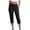 Black, variant on Capri Pants for Women High Waisted Relaxed Fit Elastic Waist Casual Capris Trousers Crop Chino Pants with Pocket Black for Size 3XL