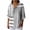 Gray, variant on VEKDONE Womens 3/4 Sleeve Tops Striped Color Block Tunic Tops Summer Button Down V-Neck Blouse Casual Lightweight Comfy Shirts Fashion Clothes Red M