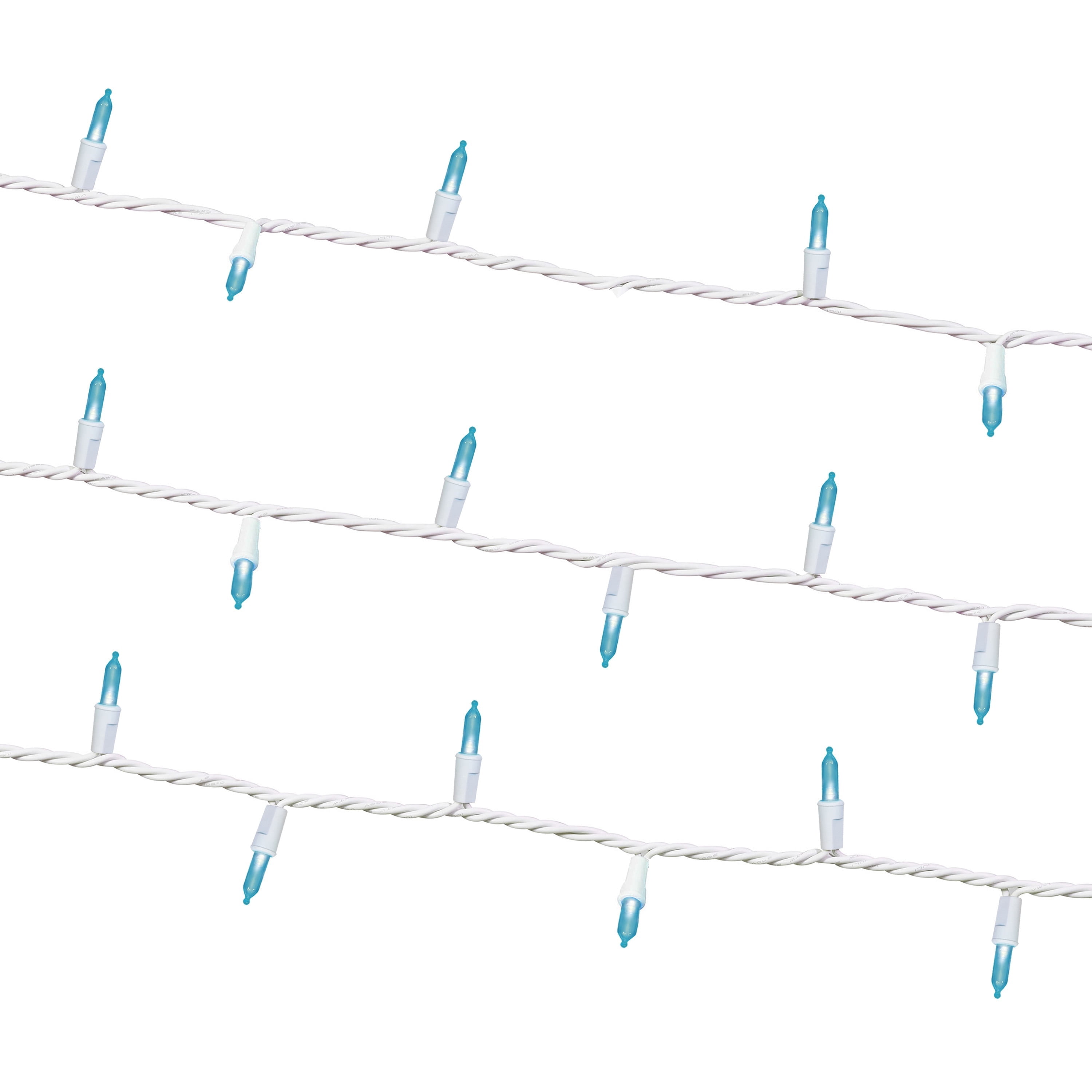 Indoor/Outdoor 100-Count LED Mini Christmas String Lights, Teal, White Wire, 19.5', by Holiday Time