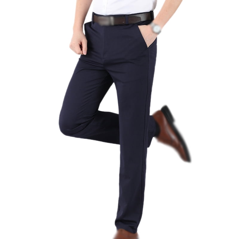 Middle-aged men's trousers, casual pants, high-waisted trousers, a ...