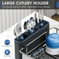 thumbnail image 5 of Stainless Steel Dish Drying Rack - Large Capcity 304 Grade Dish Drainer for Kitchen Counter with Drain Board, Utensil Holder & Detachable Cup Shelf, Rustproof Multifunctional Organizer, 5 of 6