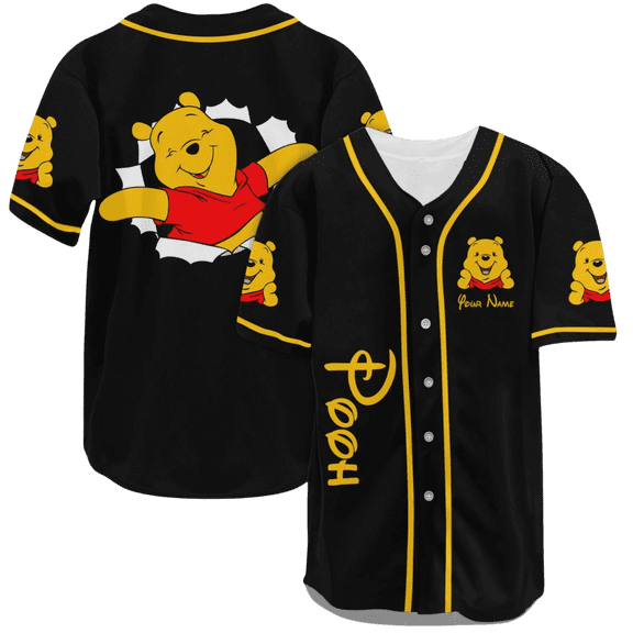 Custom Winnie The Pooh Baseball Jersey, Pooh Jersey Shirt, Pooh Bear Athletic Jersey, Disney Pooh Baseball Shirt, Jersey Men Women Kid
