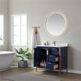 thumbnail image 6 of Vinnova Granada 36" White Faux Stone Top Single Vanity in Royal Blue w/ Mirror, 6 of 10