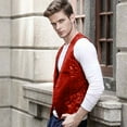 thumbnail image 2 of Daolelai Men's Sequined Suit Vest, 2 of 6