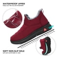 thumbnail image 4 of LANREMON Womens Snow Winter Boots Hiking Booties Non Slip Ankle Boots Waterproof Shoes for Women Red Faux Fur Sneakers, 4 of 8