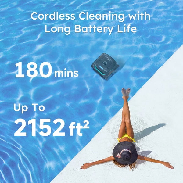 WYBOT C2 Vision Robotic Pool Vacuum & F1 Solar Skimmer Bundle, AI Vision Debris Detection, Dual Filtration, App Control, Wall & Waterline Cleaning, for Inground & Above Ground Pools