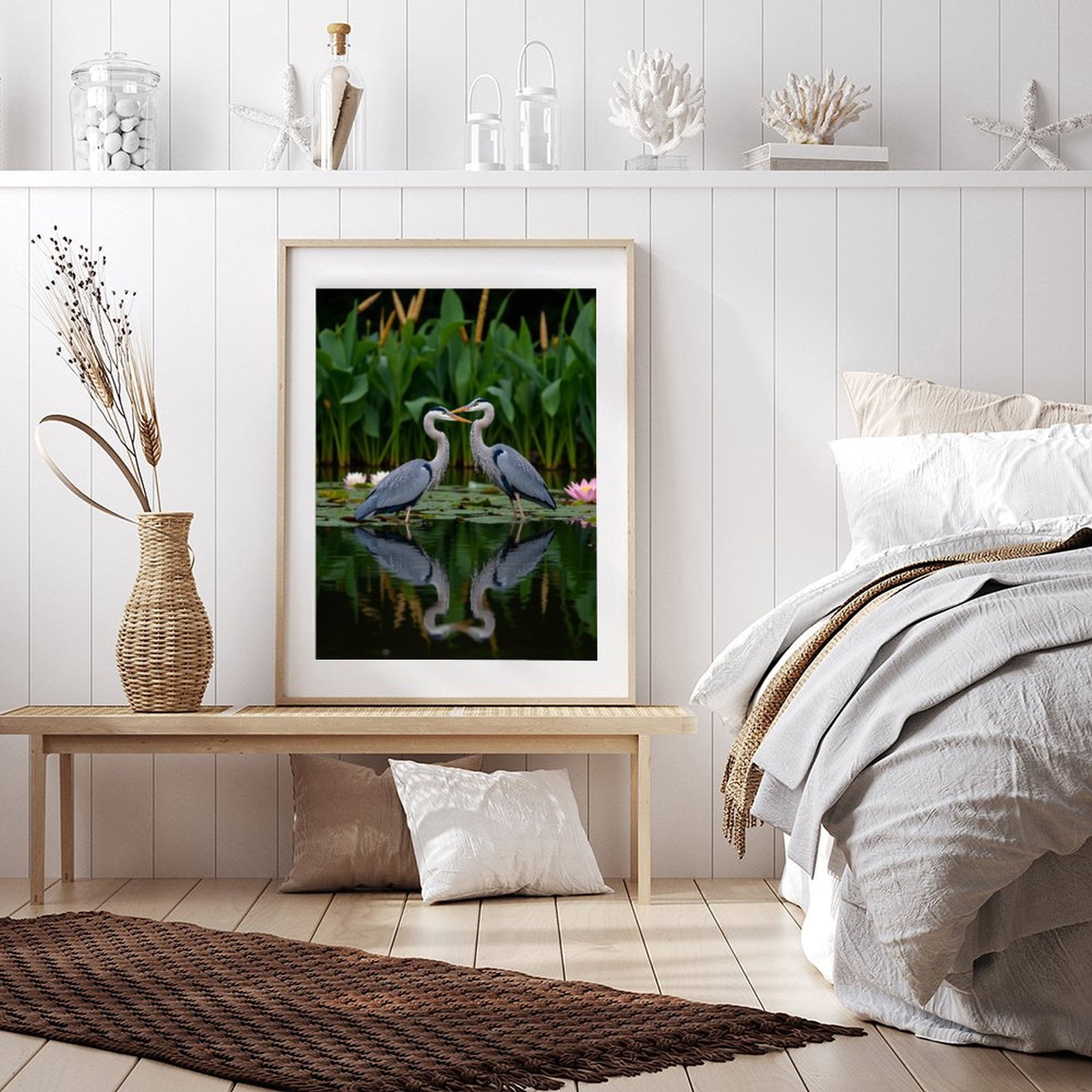 Diamond Art Kits for Adults - 5d Herons Lotus Reflection Serenity Diamond Painting for Adults, Diamond Art for Adults Beginners, Diamond Painting Kits for Adults for Home Wall Decor