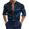 thumbnail image 2 of Lilgiuy Shirts for Men Casual Buttons Beach Non-positioning Print Turn Down Short Sleeve Shirt Blouse Gift for Your Boyfriend Husband Dad, 2 of 5