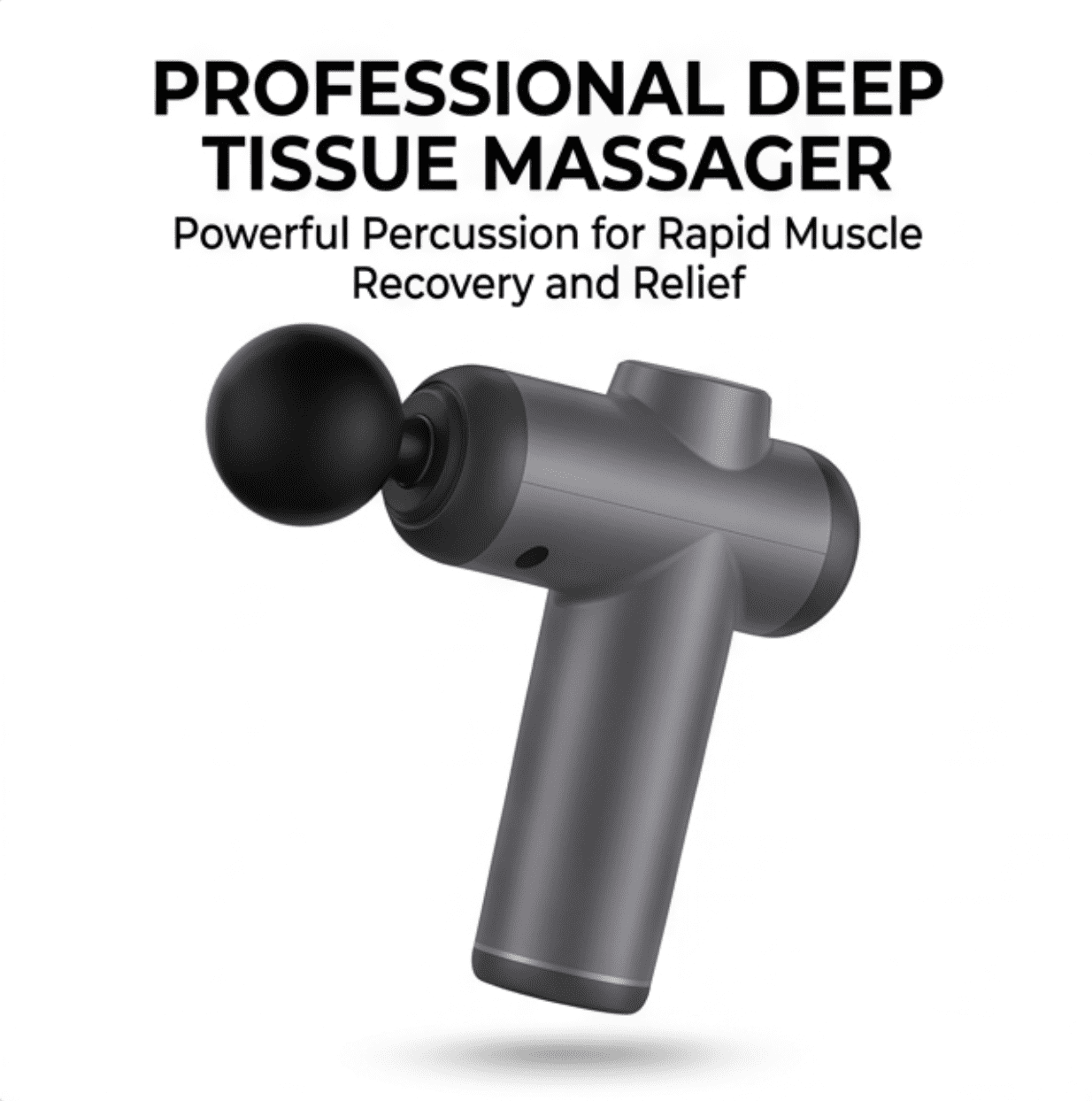 Deep Tissue Massage Gun, Percussion Muscle Massager for Athletes, Handheld Fascia Gun with 6 Speeds & 4 Heads for Back Neck Pain Relief.