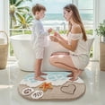 thumbnail image 5 of Frabe Soft and Absorbent Beach Bathroom Rug, Non-Slip Backing, Ideal for Bathroom, Kitchen and Entryway Decor, Sea Beach Starfish Shell Bath Decor, Blue 22" x 34", 5 of 11