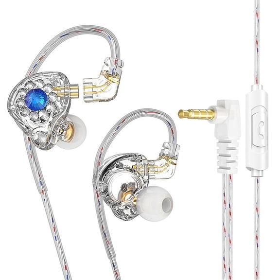 In Ear Monitors Headphones Earphones 11mm PET Composite Diaphragm Dynamic Earphone 3.5mm Transparent with Microphone