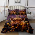 thumbnail image 1 of Erosebridal Highland Cow Coverlet Set Queen, Groovy Flower Bedding Set, Animal Print Decor 3-Piece, 1 of 5