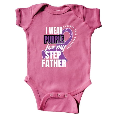 

Inktastic Chronic Pain I Wear Purple For My Step Father Gift Baby Boy or Baby Girl Bodysuit