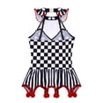 thumbnail image 6 of iiniim Girls Ballet Dance Tutu Dress Halter Neck Sleeveless Sequins Pompoms Circus Clown Party Black&Red 12, 6 of 7