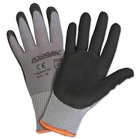 West Chester 813-715SNFTP/XXL Gants Enduits de Paume en Micro-Mousse Nitrile, 2 x Grands, Gris et Noir