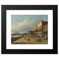 thumbnail image 2 of Carlo Grubacs 14x12 Black Modern Framed Museum Art Print Titled - Venice, in View of the Riva of Schiavoni Looking Towards the Dogana and Santa Maria Della Salute, 2 of 5