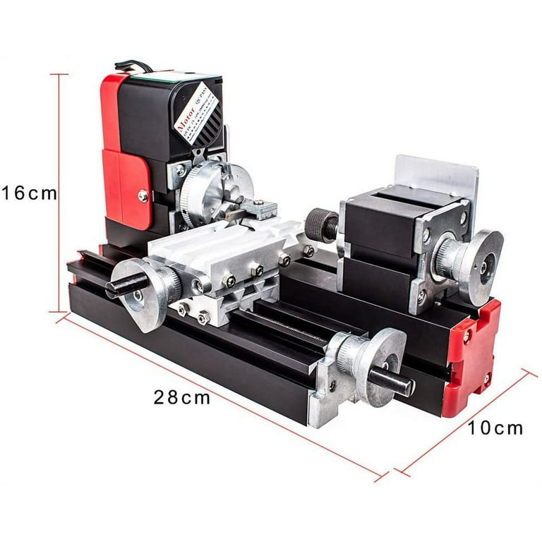 SHANNA Mini Lathe Machine DC12V 24W DIY Tool Metal Motorized