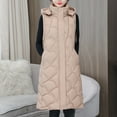 thumbnail image 6 of Fartey Womens Long Puffer Vest Winter Casual Sleeveless Full Zip Hooded Puffer Jacket Lightweight Solid Color Quilted Jacket Down Coats with Pockets XL, 6 of 7