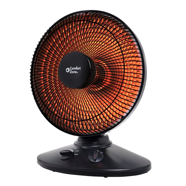 Comfort Zone 700/1,000-Watt Oscillating Parabolic Radiant Dish Heater with 7-degree  Oscillation, Adjustable Tilt, Tip-Over Switch and Overheat Protection  Sensor - Walmart.com