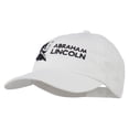 thumbnail image 2 of Abraham Lincoln Embroidered Washed Cap - White OSFM, 2 of 5