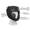 thumbnail image 2 of MRX Professional MMA Men Training Head Guard Judo Sparring Headgear Kickboxing Wrestling Boxing Helmet Protection for Face Forehead Ear Extra Thick Padded Cage Fighting Head Gear Black Small and Medium, 2 of 6