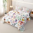 thumbnail image 3 of Erosebridal Cute Unicorn Floral Twin Quilt Set,Wild Mushroom Daisy Twin Coverlet Set For Girls,2pcs, 3 of 7