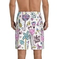 thumbnail image 2 of Balery Summer with Flamingo Men's Cotton Knit Pajama Shorts Waistband & Pockets,Short Pajama Pants-Medium, 2 of 8