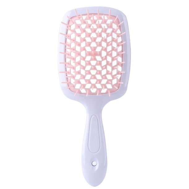 WDOplteas Peines Cojín Aire Dientes Anchos Cepillo Masaje para El Cuero Cabelludo Peine Rejilla Hueca (rosa)