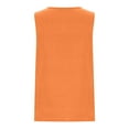 thumbnail image 5 of Womens Cotton Linen Sleeveless Tops,Solid Color Pleated Crewneck Tank, Plus Size Summer Shirts with Side Slit Camisoles for Women Orange 4XL, 5 of 5