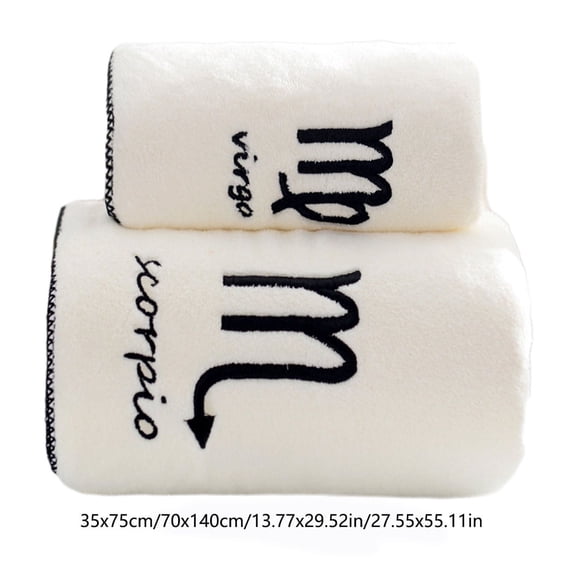 Momihoom Zodiac Themed Ultra Soft Plush Towel Set, Absorbent Embroidered Towels for Bathroom and Daily Use