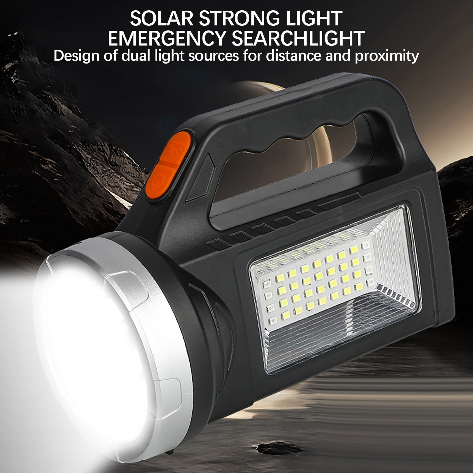 Limited Time Savings,Strong Light Flashlight, Long Battery Life, Solar-Powered, Outdoor Bright, Heavy Duty, For Camping, Hiking, Emergency, Emergency Light Special Edition|metal,Black