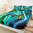 thumbnail image 3 of Homewish Gradient Gamepads 4 Pieces Queen Sheet Sets For Boys Girls,Abstract Ombre Gamer Ultra Soft Flat Sheet,Video Game Queen Fitted Sheet,Microfiber Bedroom Decor, 3 of 7