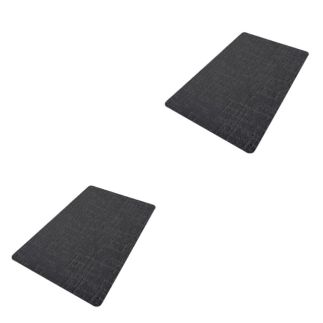 Wosthever Alfombra de baño de poliéster fácil de limpiar e impermeable - Piso de baño cómodo, duradero y antideslizante negro 40*60cm 2Conjunto