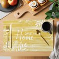 thumbnail image 2 of Vintage Mustard Yellow Placemats Set of 8 Farmhouse Florals Leaf Coastal Sweet Place Mats Indoor Wipeable Table Mats Washable Cloth Dining Table Placemats for Kitchen Holiday Party Decor 13x19 Inch, 2 of 9