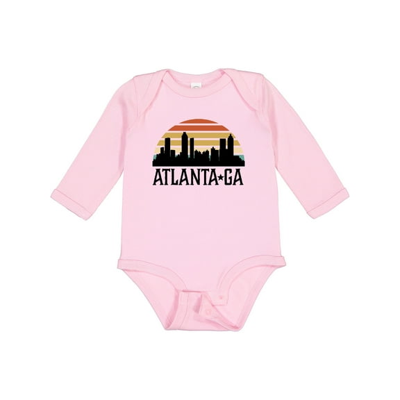 Inktastic Atlanta Georgia Skyline Vintage Boys or Girls Long Sleeve Baby Bodysuit