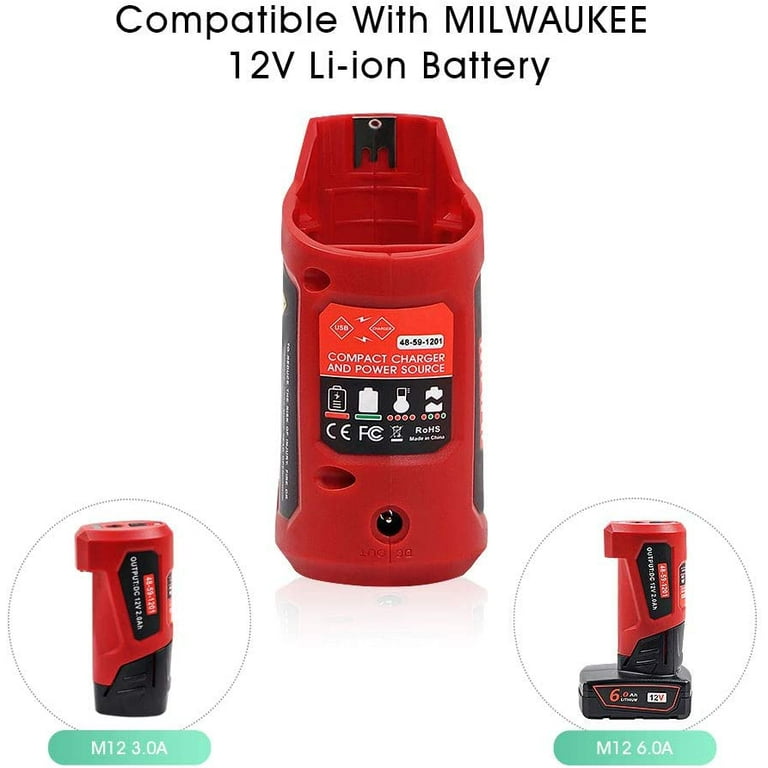 Milwaukee compatible 12v Battery Jump Starter Works on Car