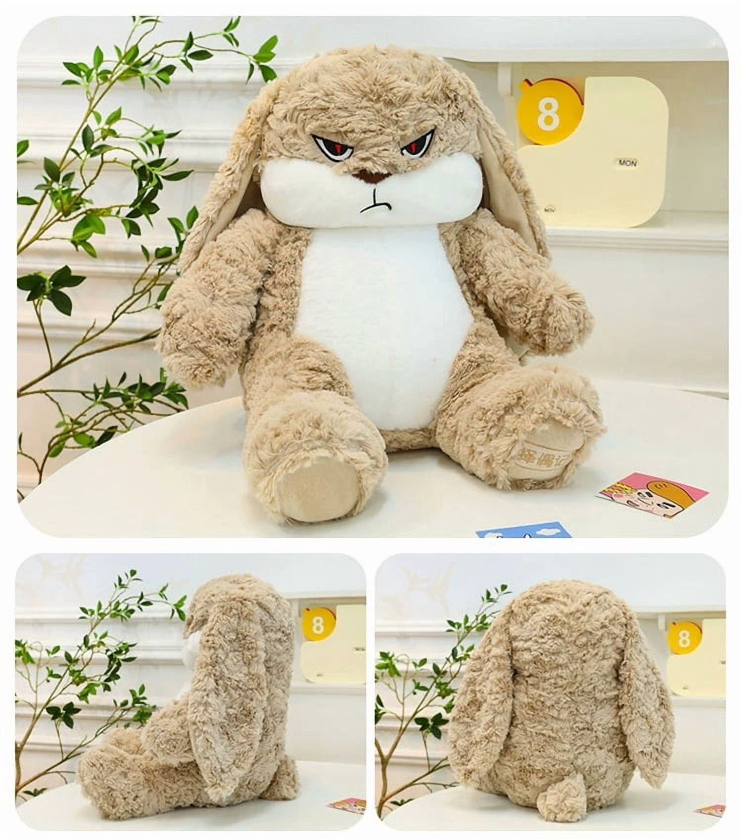 CassandraHayley Grumpy Bunny Plush Toy – Soft and Cuddly Stuffed Rabbit, Cute Bunny Stuffed Animal for Kids and Adults, Perfect Gift Idea for Birthday or Easter