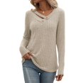thumbnail image 3 of Long Sleeve Shirts for Women V Neck Fall Sweaters Dressy Casual Basic Tops Trendy Pullover XXL, 3 of 8