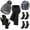 Dark Gray, variant on 6 Pcs Winter Knit Set with Knit Beanie Hat Long Scarf Touchscreen Gloves Foldable Earmuff Fleece Socks for Women
