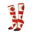 thumbnail image 2 of America Canada Flag Pattern Knee High Socks for Women Long Leg Warmers Socks, 2 of 7