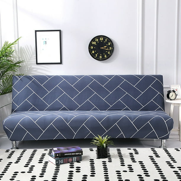 Futon Sofa Slipcover Elastic Armless Sofa Cover Furniture Protector for Sofa Bed without