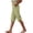 Green-b, variant on Womens Knee Length Shorts with Pockets - Casual Summer Stretchy Elastic Waist Straight Leg Bermuda Shorts Side Split Ornamental Button, Yellow, l