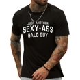 thumbnail image 1 of Bald men's crew neck fashion short sleeve sports t-shirt, comfortable and versatile, suitable for summer and spring, sporty style, comfortable fit, as a gift, 1 of 6