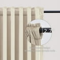 thumbnail image 4 of Topfinel 100% Blackout Luxury Velvet Rod Pocket Curtains, 52 x 90 Inch, 2 Panels, Beige, 4 of 9